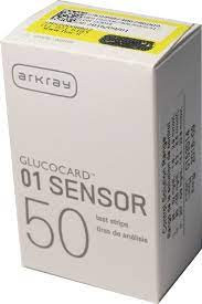 نوار تست قند خون آرکری مدل Glucocard-01 Sensor بسته 50 عددی